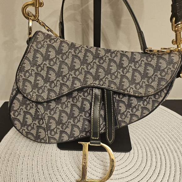 Vintage Dior Saddle Bag John Galliano Era Oblique Canvas - Picture 14 of 16